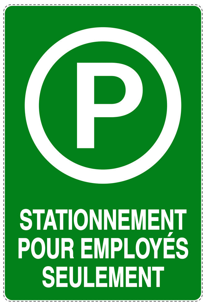 Autocollant "STATIONNEMENT POUR EMPLOYÉS SEULEMENT" F-NPRK-2330-54