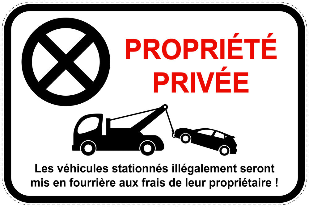 Panneaux d'interdiction de stationnement (stationnement interdit) blancs comme autocollant F-PARKEN-12600-V-0