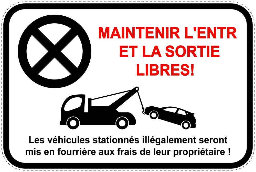 Panneaux d'interdiction de stationnement (stationnement interdit) blancs comme autocollant F-PARKEN-12700-V-0