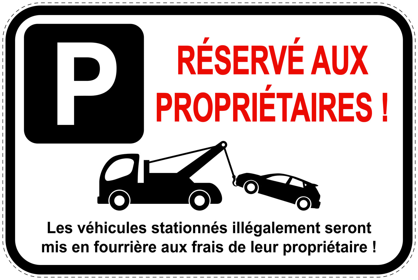 Panneaux d'interdiction de stationnement (stationnement interdit) blancs comme autocollant F-PARKEN-14200-V-0