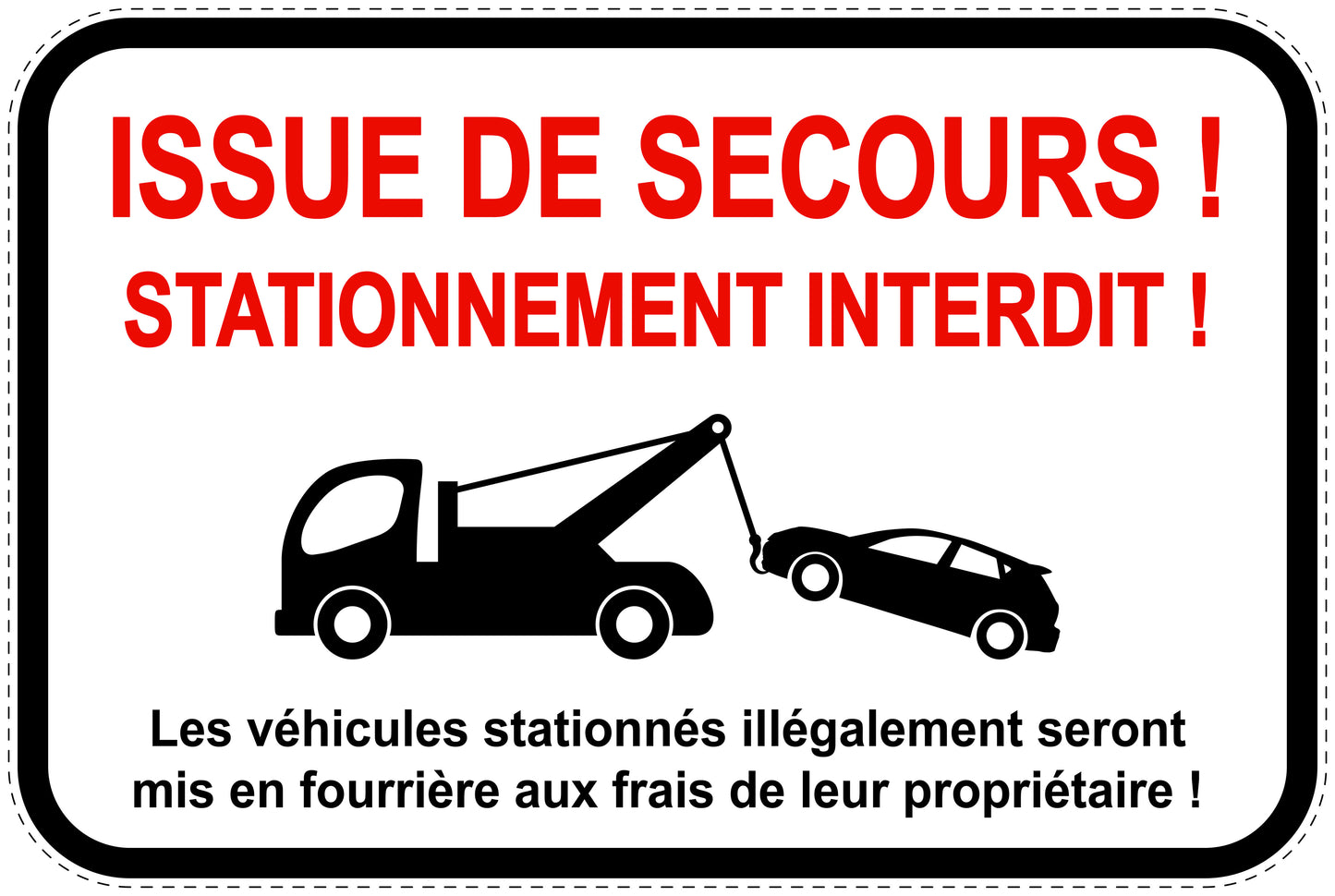 Panneaux d'interdiction de stationnement (stationnement interdit) blancs comme autocollant F-PARKEN-14400-V-0
