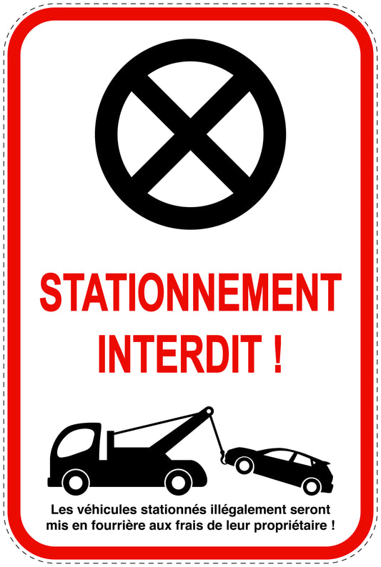 Panneaux d'interdiction de stationnement (stationnement interdit) rouge comme autocollant F-PARKEN-23200-H-14