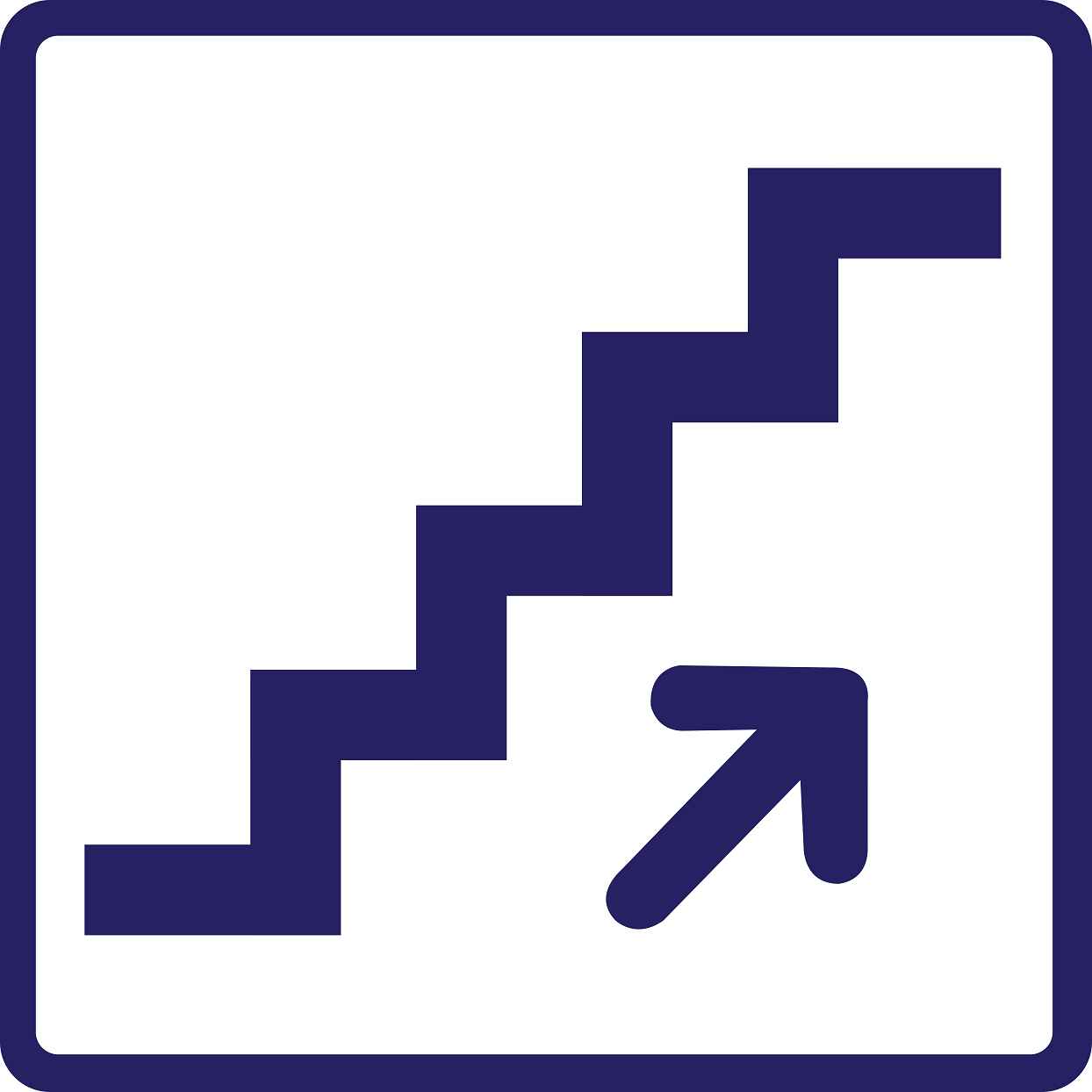 Pictogrammes de signalisation de bâtiment "Escalier montant" 5-30 cm ES-PIKTO2110-44