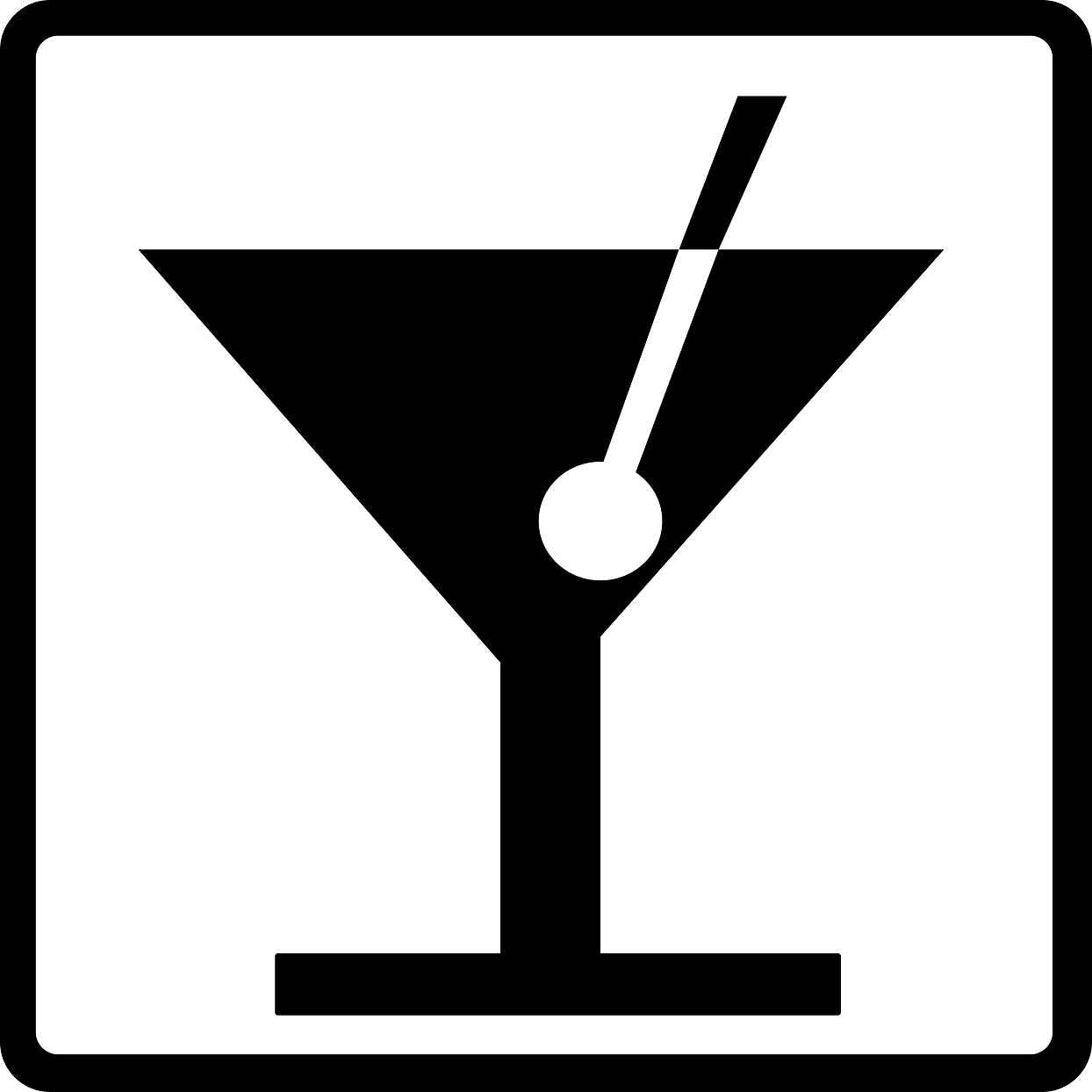 Pictogrammes de signalisation de bâtiment "Verre à cocktail" 5-30 cm ES-PIKTO2900-88