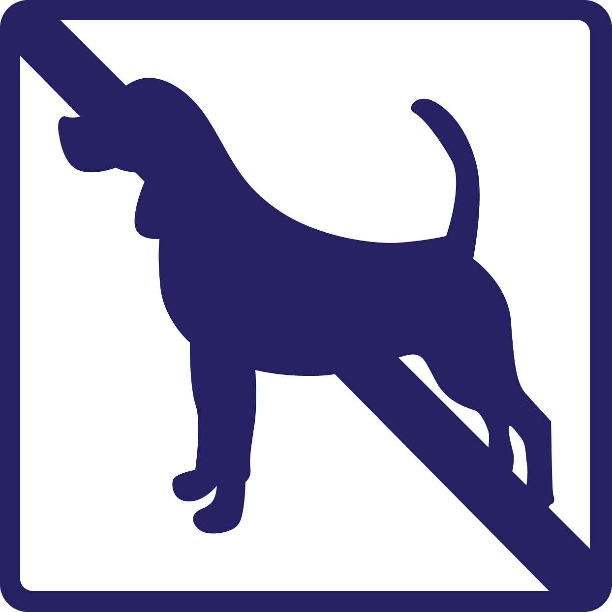 Pictogrammes de signalisation de bâtiment "Chiens interdits" 5-30 cm ES-PIKTO3000-44
