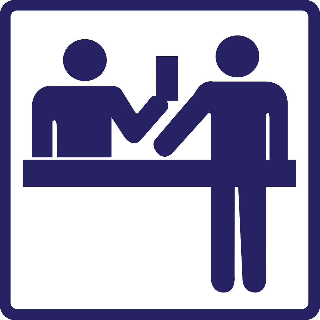 Pictogrammes de signalisation de bâtiment "Guichet de service" 5-30 cm ES-PIKTO4500-44