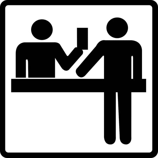 Pictogrammes de signalisation de bâtiment "Guichet de service" 5-30 cm ES-PIKTO4500-88