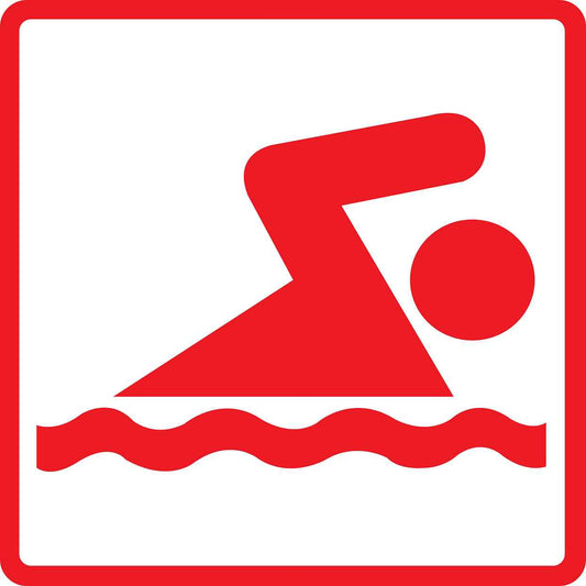 Pictogrammes de signalisation de bâtiment "Piscine" 5-30 cm ES-PIKTO5100-14