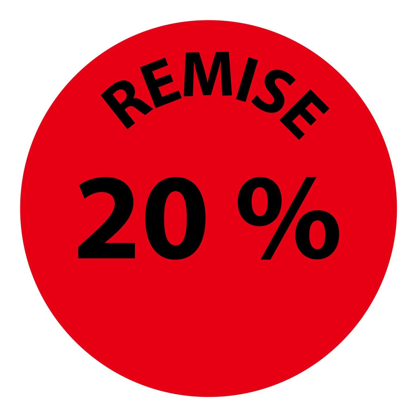 Autocollant promotionnel, autocollant d'offre et autocollant d'offre spéciale "Remisé 20%" 2-7 cm F-PR-3020
