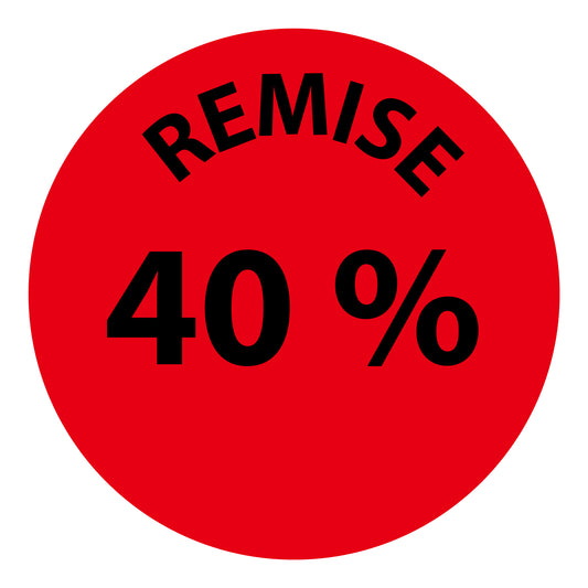 Autocollant promotionnel, autocollant d'offre et autocollant d'offre spéciale "Remisé 40%" 2-7 cm F-PR-3040