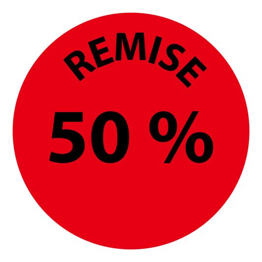 Autocollant promotionnel, autocollant d'offre et autocollant d'offre spéciale "Remisé 50%" 2-7 cm F-PR-3050