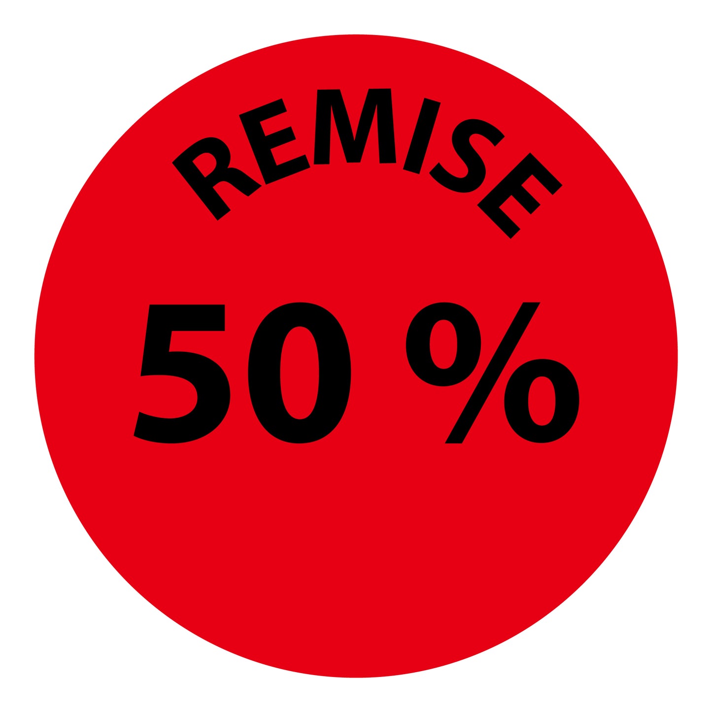 Autocollant promotionnel, autocollant d'offre et autocollant d'offre spéciale "Remisé 50%" 10-60 cm F-PR-3050