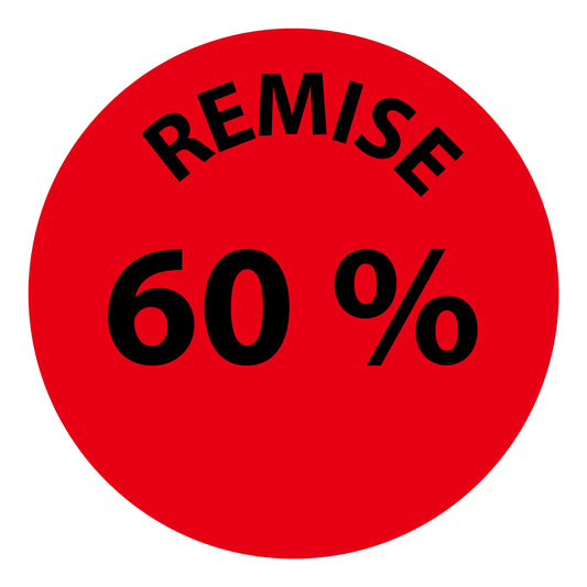 Autocollant promotionnel, autocollant d'offre et autocollant d'offre spéciale "Remisé 60%" 2-7 cm F-PR-3060