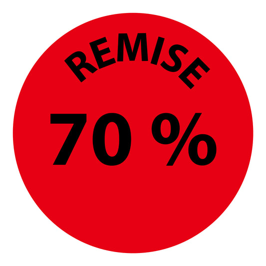 Autocollant promotionnel, autocollant d'offre et autocollant d'offre spéciale "Remisé 70%" 2-7 cm F-PR-3070
