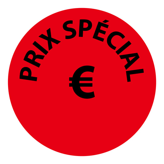 Autocollant promotionnel, autocollant d'offre et autocollant d'offre spéciale "PRIX SPECIAL €"10-60 cm F-PR-4300