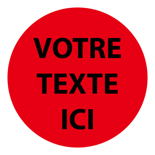 Autocollant promotionnel, autocollant d'offre et autocollant d'offre spéciale "VOTRE TEXTE ICI" 10-60 cm F-PR-4350