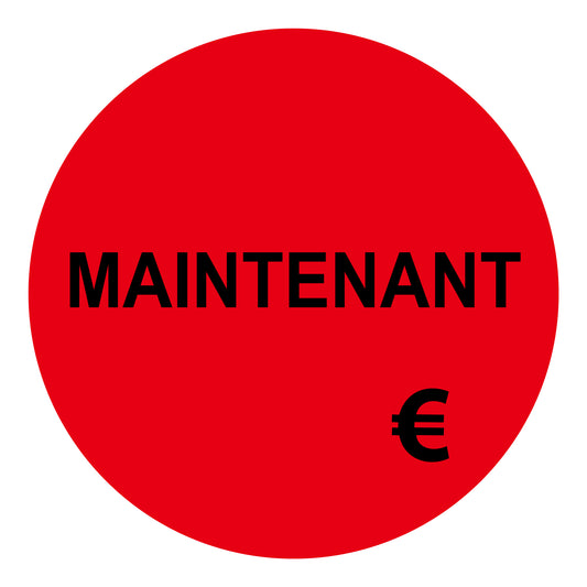 Autocollant promotionnel, autocollant d'offre et autocollant d'offre spéciale "MAINTENANT €" 10-60 cm F-PR-4450