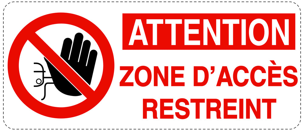 Accès interdit - vidéosurveillance " Attention Zone D' accès restreint " 10-40 cm F-RESTRICT-1140
