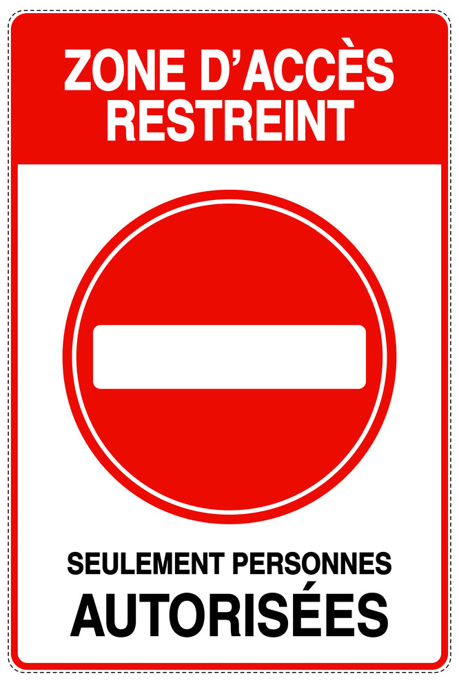 Accès interdit - vidéosurveillance "ZONE D'ACCÈS RESTREINT SEULEMENT PERSONNES AUTORISÉES" 10-40 cm F-RESTRICT-2130