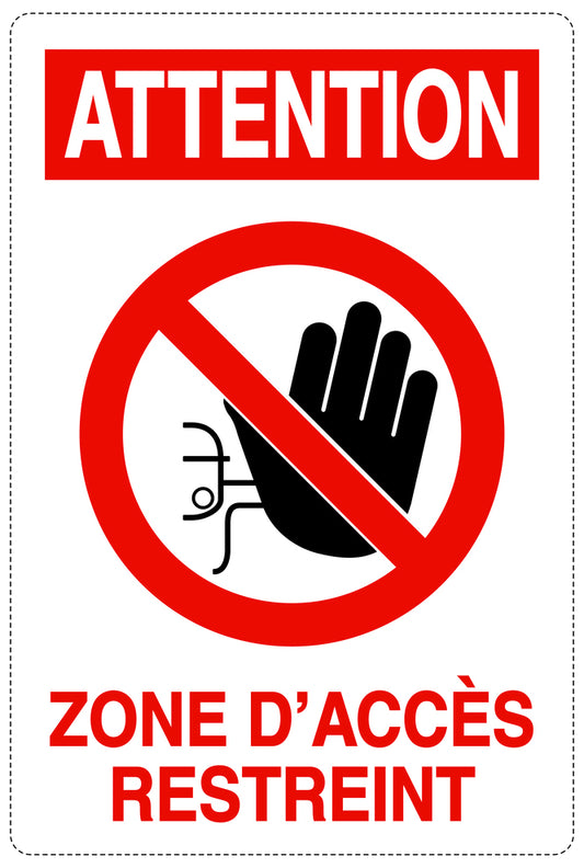 Accès interdit - vidéosurveillance " Attention Zone D' accès restreint " 10-40 cm F-RESTRICT-2140