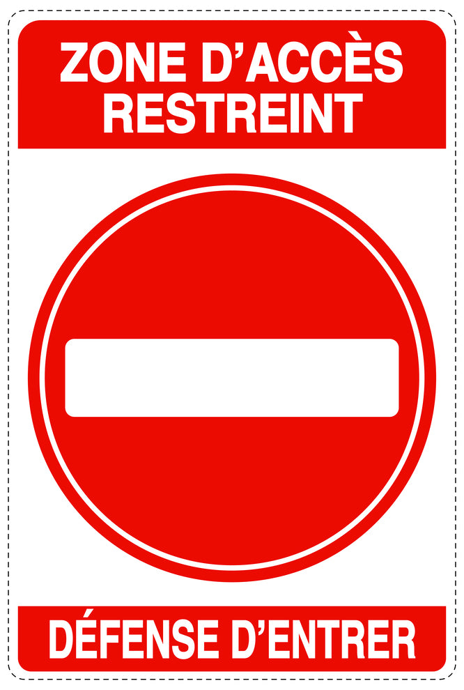 Accès interdit - vidéosurveillance " ZONE D'ACCÈS RESTREINT DÉFENSE D'ENTRER " 10-40 cm F-RESTRICT-2160
