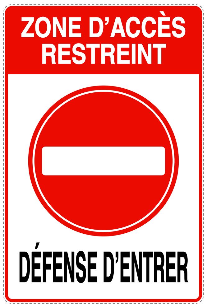 Accès interdit - vidéosurveillance "ZONE D'ACCÈS RESTREINT DÉFENSE D'ENTRER " 10-40 cm F-RESTRICT-2180