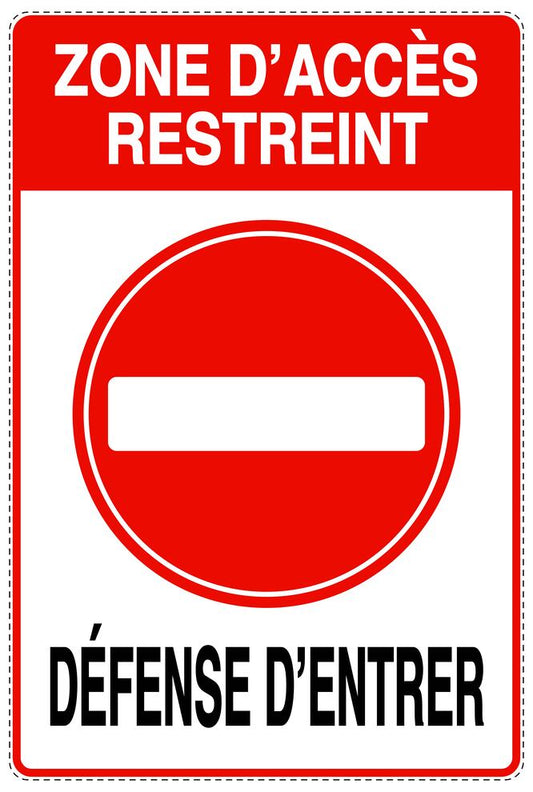 Accès interdit - vidéosurveillance "ZONE D'ACCÈS RESTREINT DÉFENSE D'ENTRER " 10-40 cm F-RESTRICT-2180