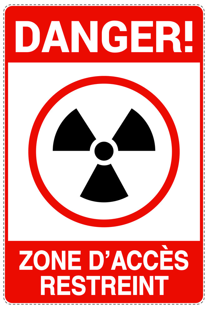 Accès interdit - vidéosurveillance " DANGER! ZONE D'ACCÈS RESTREINT " 10-40 cm F-RESTRICT-2190