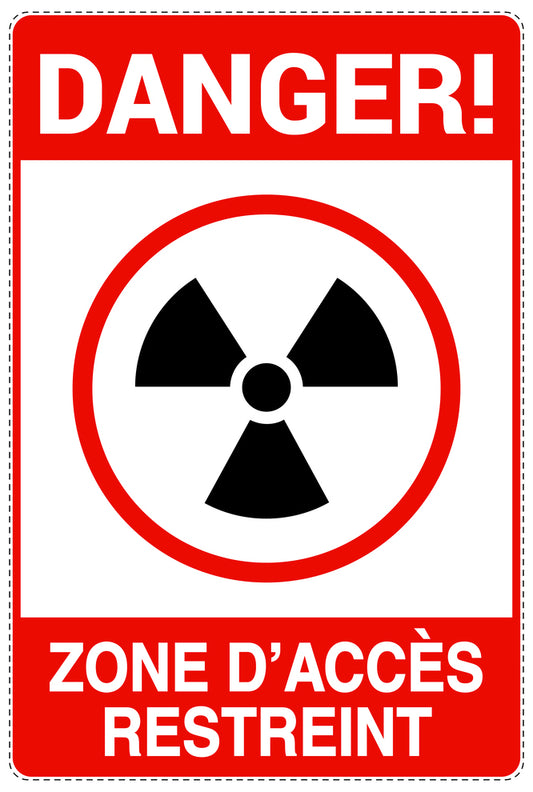 Accès interdit - vidéosurveillance " DANGER! ZONE D'ACCÈS RESTREINT " 10-40 cm F-RESTRICT-2190