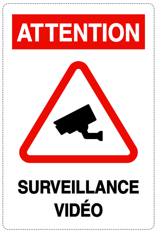 Accès interdit - vidéosurveillance " ATTENTION SURVEILLANCE VIDÉO " 10-40 cm F-RESTRICT-2270