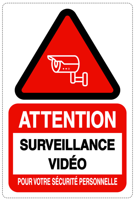 Accès interdit - vidéosurveillance " ATTENTION SURVEILLANCE VIDÉO POUR VOTRE SÉCURITÉ PERSONNELLE " 10-40 cm F-RESTRICT-2280