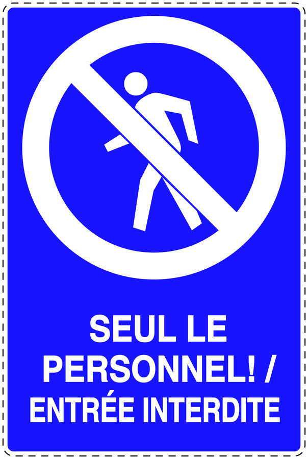 Autocollant d'interdiction d'accès "Seul le personnel! / Entrée interdite" F-SI6000-44