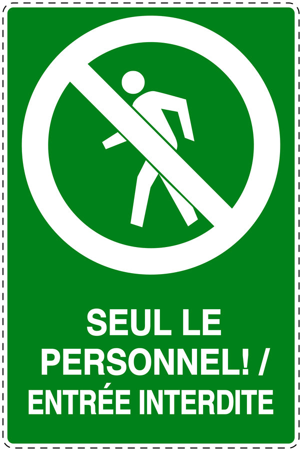 Autocollant d'interdiction d'accès "Seul le personnel! / Entrée interdite" F-SI6010-67