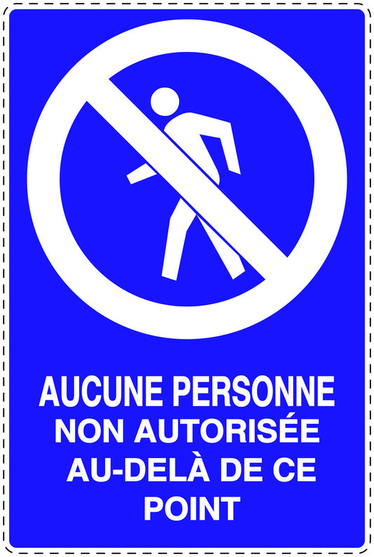 Autocollant d'interdiction d'accès "Aucune personne non autorisée au-delà de ce point" F-SI6020-44