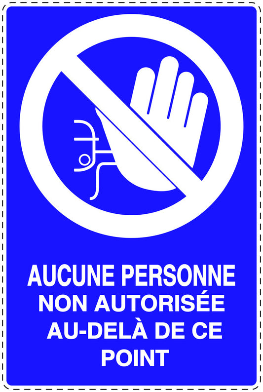 Autocollant d'interdiction d'accès "Aucune personne non autorisée au-delà de ce point" F-SI6040-44