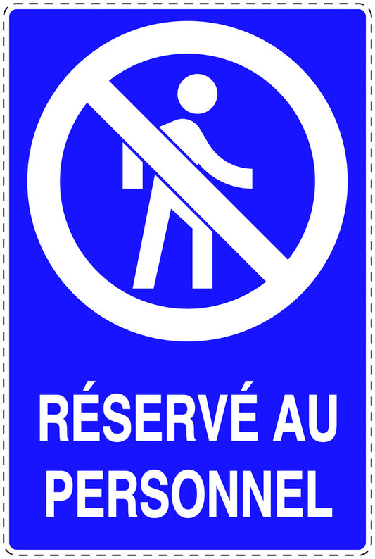 Autocollant d'interdiction d'accès "Réservé au personnel" F-SI6050-44