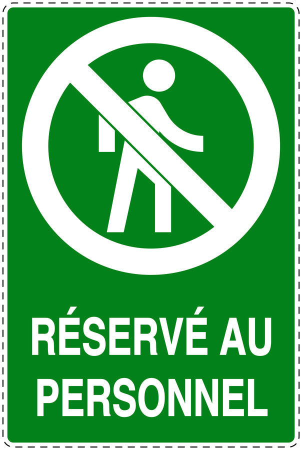 Autocollant d'interdiction d'accès "Réservé au personnel" F-SI6050-67