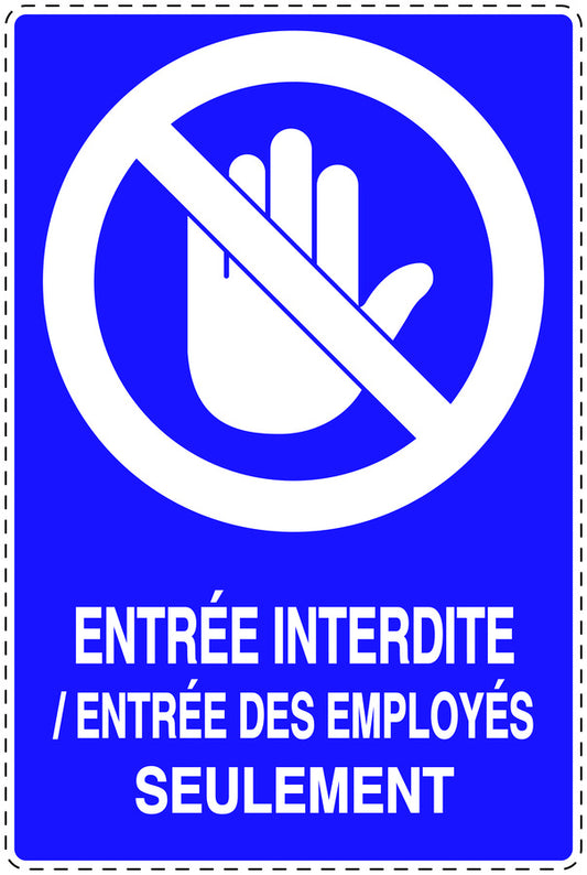 Autocollant d'interdiction d'accès "Entrée interdite/ Entrée des employés seulement" F-SI6130-44