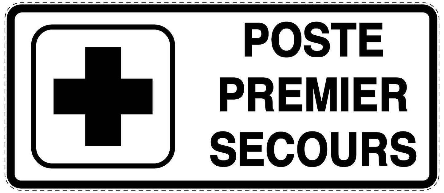 Autocollant d'urgence "POSTE PREMIER SECOURS" 10-40 cm F-SIE-3040-0
