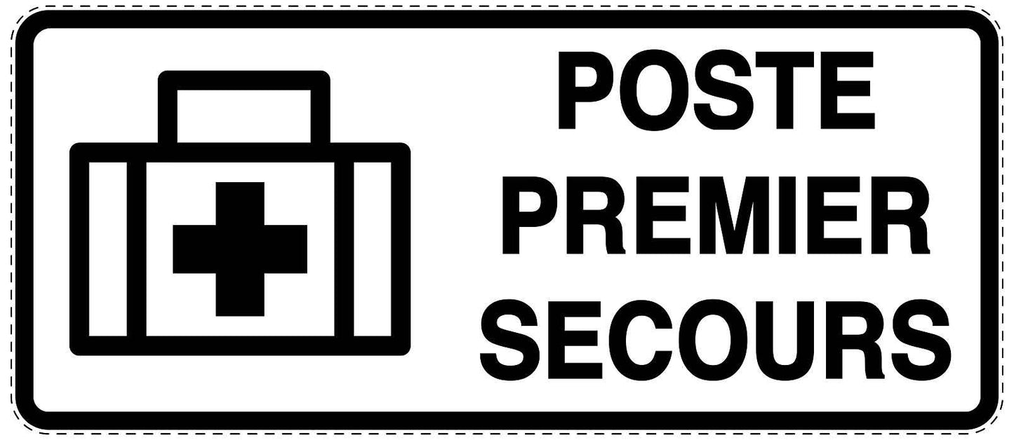 Autocollant d'urgence "POSTE PREMIER SECOURS" 10-40 cm F-SIE-3050-0