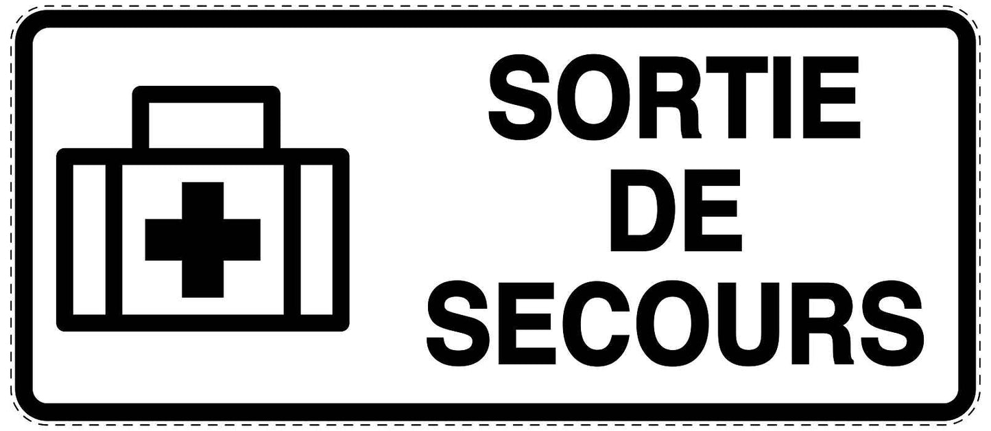 Autocollant d'urgence "SORTIE DE SECOURS" 10-40 cm F-SIE-3060-0