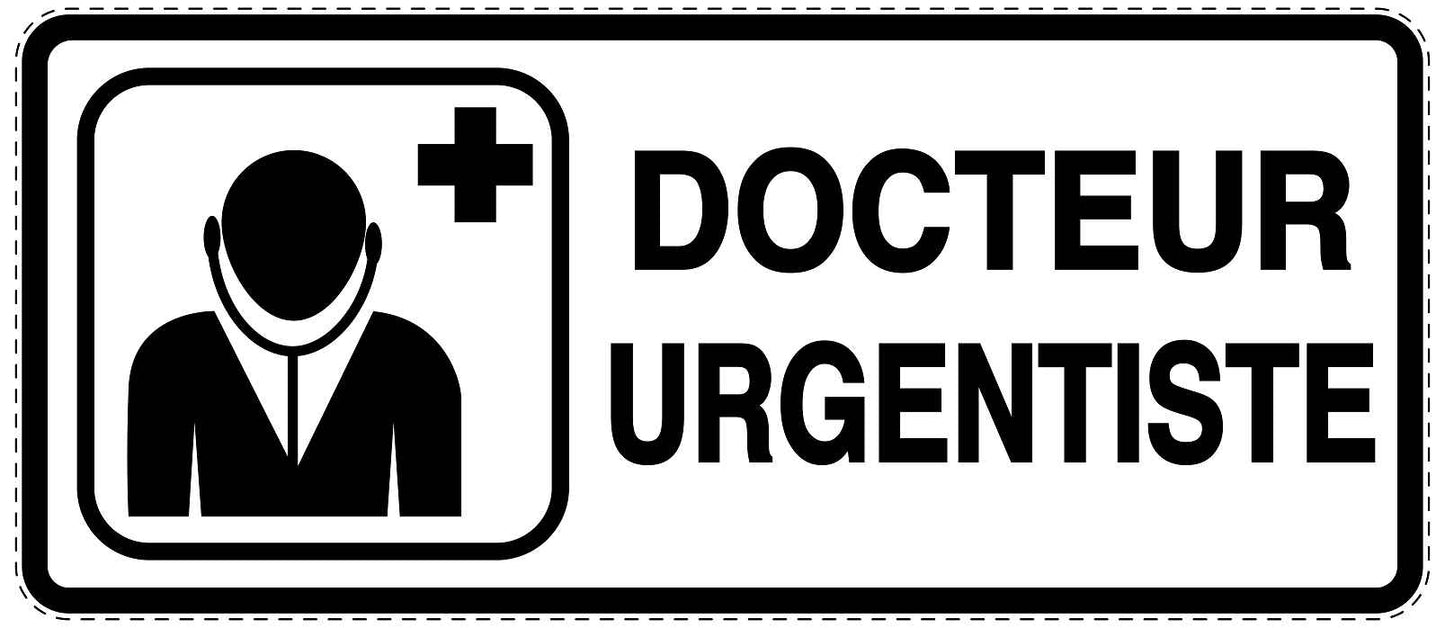 Autocollant d'urgence "DOCTEUR URGENTISTE" 10-40 cm F-SIE-3070-0
