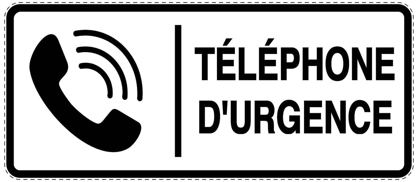 Autocollant d'urgence "TÉLÉPHONE D'URGENCE" 10-40 cm F-SIE-3090-0