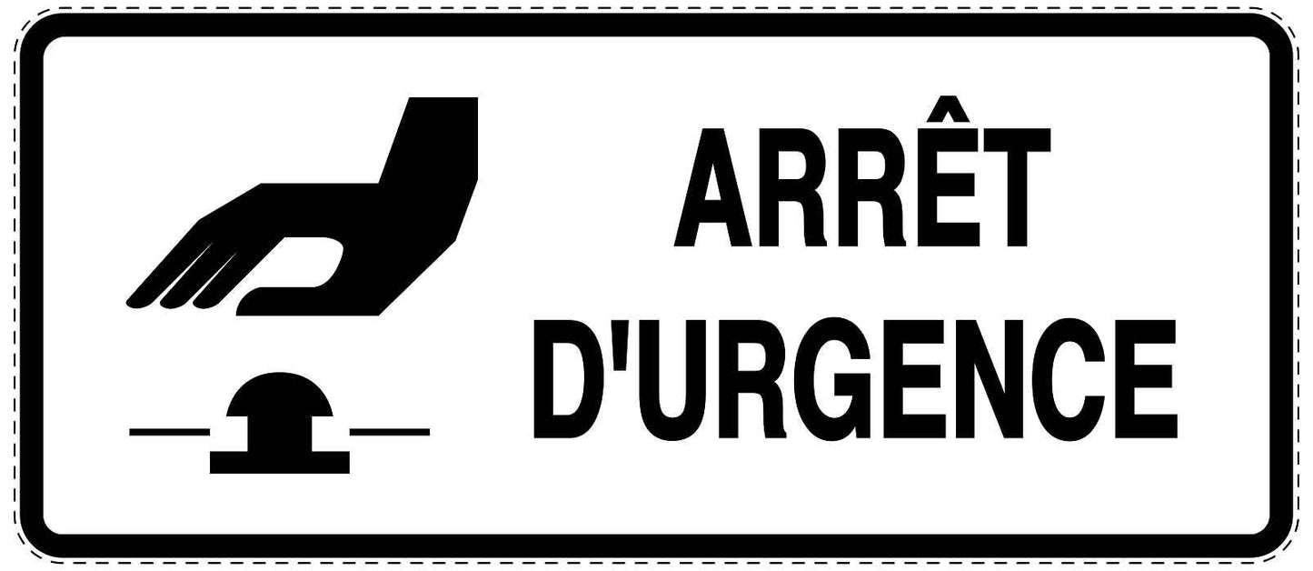 Autocollant d'urgence "ARRÊT D'URGENCE/" 10-40 cm F-SIE-3100-0