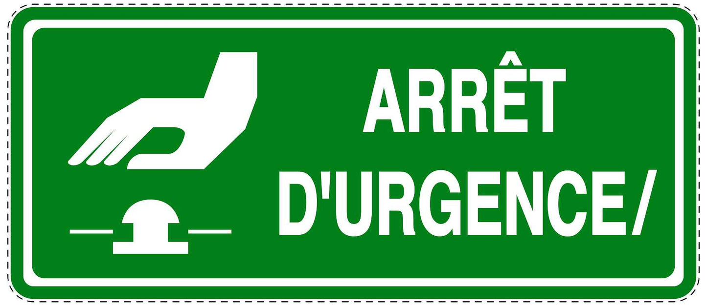Autocollant d'urgence "ARRÊT D'URGENCE/" 10-40 cm F-SIE-3100-54