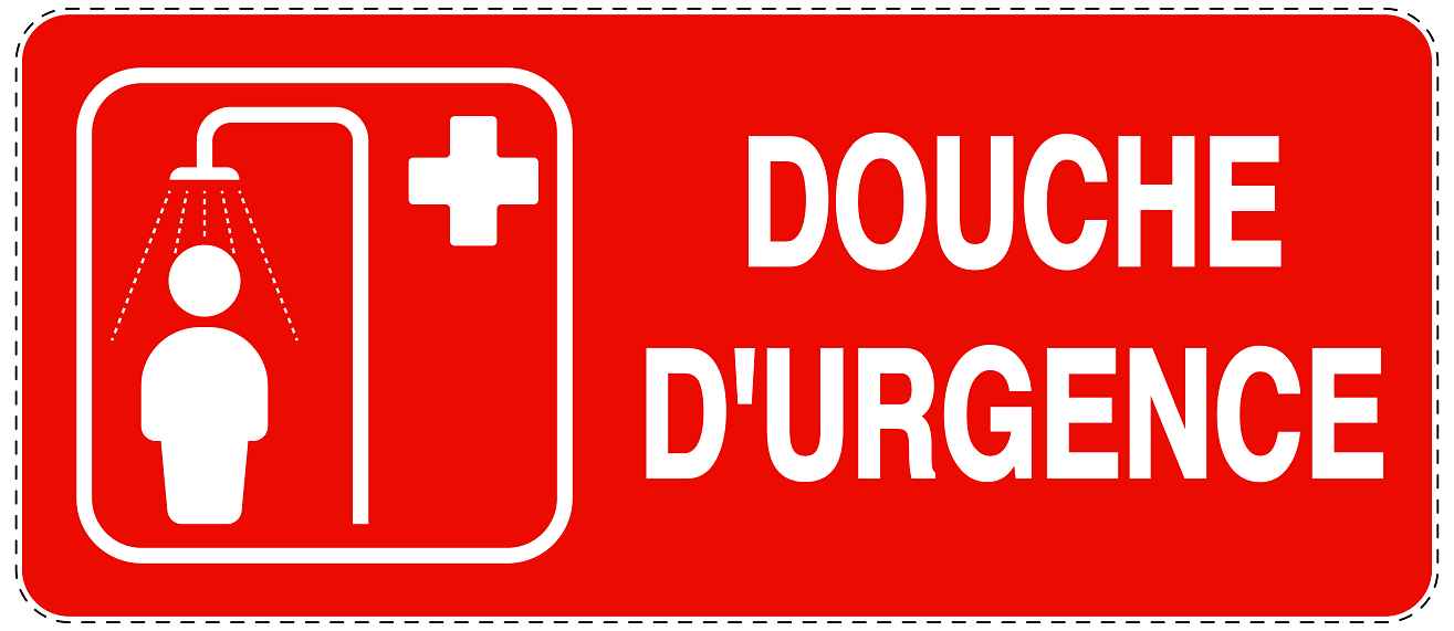 Autocollant d'urgence "DOUCHE D'URGENCE" 10-40 cm F-SIE-3110-14