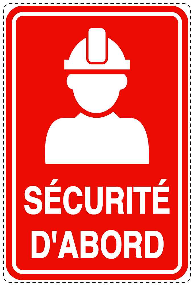 Autocollant d'urgence "SÉCURITÉ D'ABORD" 10-40 cm F-SIE-4020-14