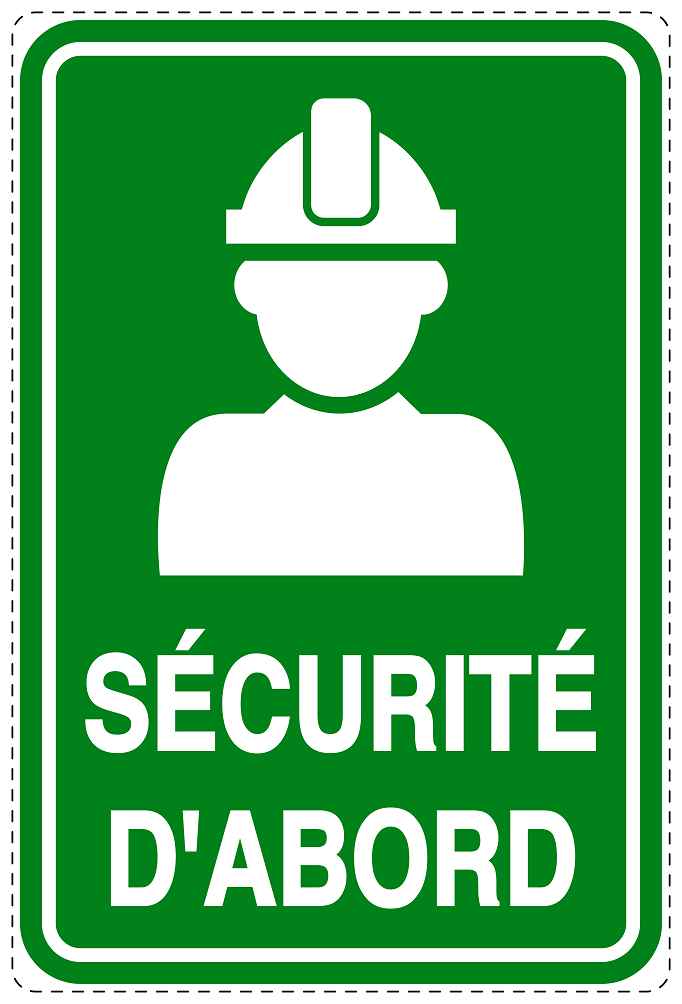 Autocollant d'urgence "SÉCURITÉ D'ABORD" 10-40 cm F-SIE-4020-54
