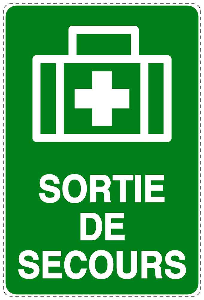 Autocollant d'urgence "SORTIE DE SECOURS" 10-40 cm F-SIE-4060-54