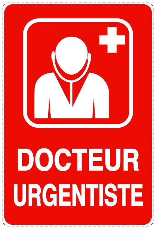 Autocollant d'urgence "DOCTEUR URGENTISTE" 10-40 cm F-SIE-4070-14